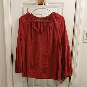Red Boho Blouse size small to medium
